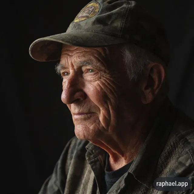 Elderly fisherman portrait generated by Raphael AI